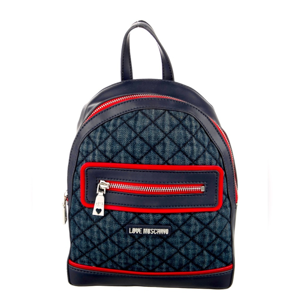 EUC Love ❤️ Moschino Denim & Blue Leather Backpack